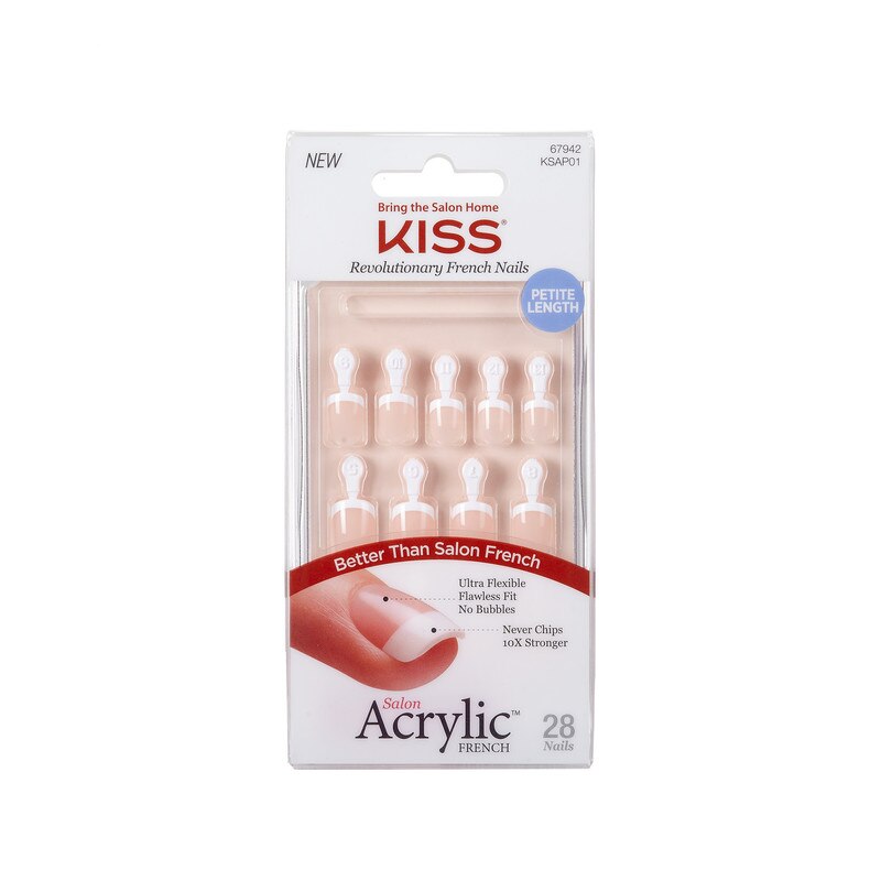 Kiss Salon Acrylic French, 1 Pack, 28CT