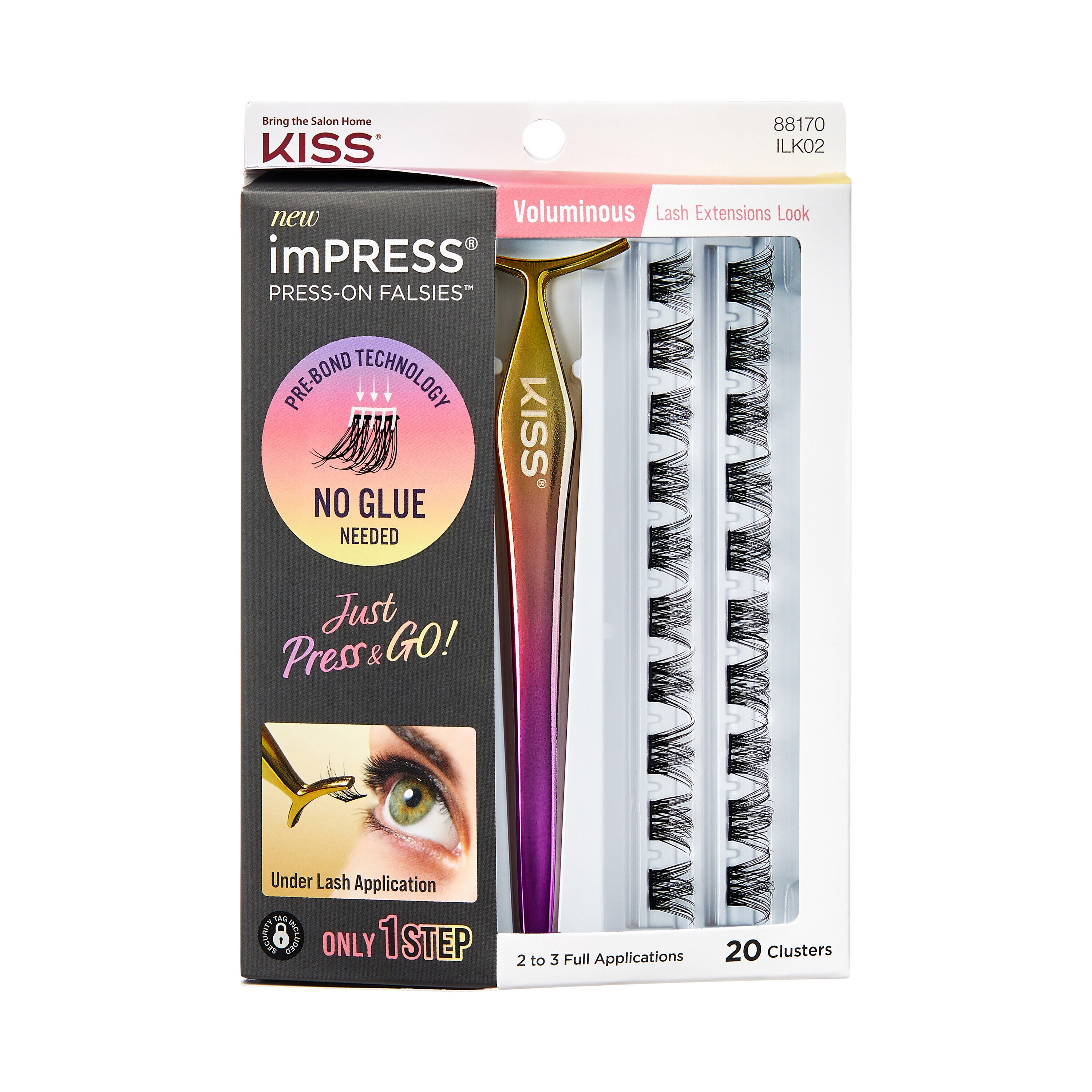 KISS imPRESS Press-On Falsies Eyelash Clusters Kit image.