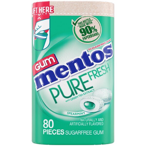 Mentos Pure Fresh Spearmint Gum, 80 ct