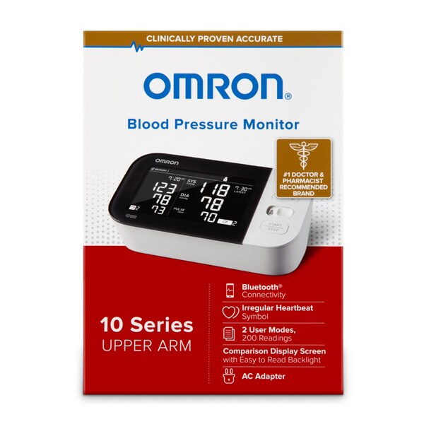 OMRON 10 Series Wireless Upper Arm Blood Pressure Monitor w/ Side-by-Side LCD Comparison