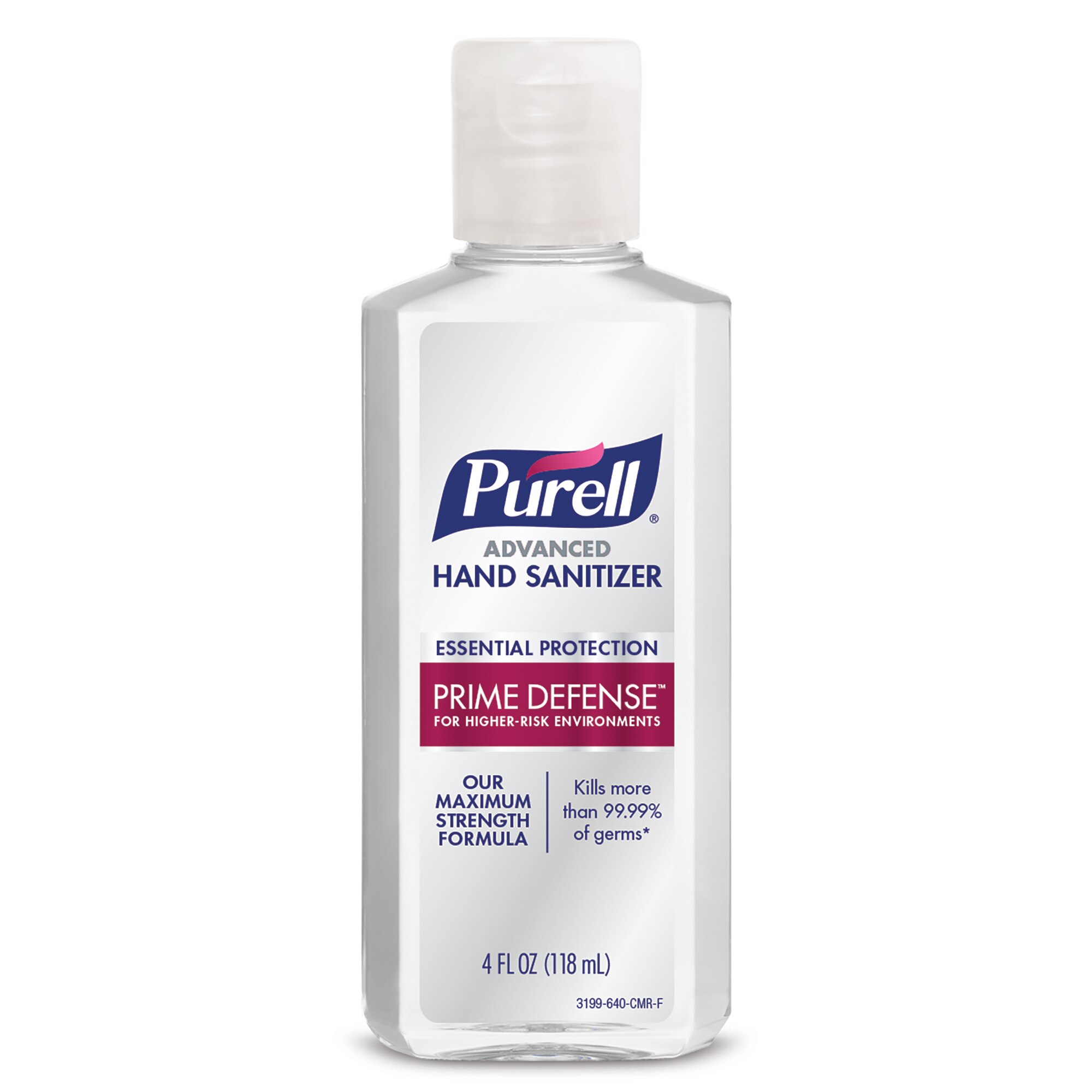 PURELL PRIME DEFENSE Advanced Hand Sanitizer, Essential Protection, 4 fl oz Bottle image.