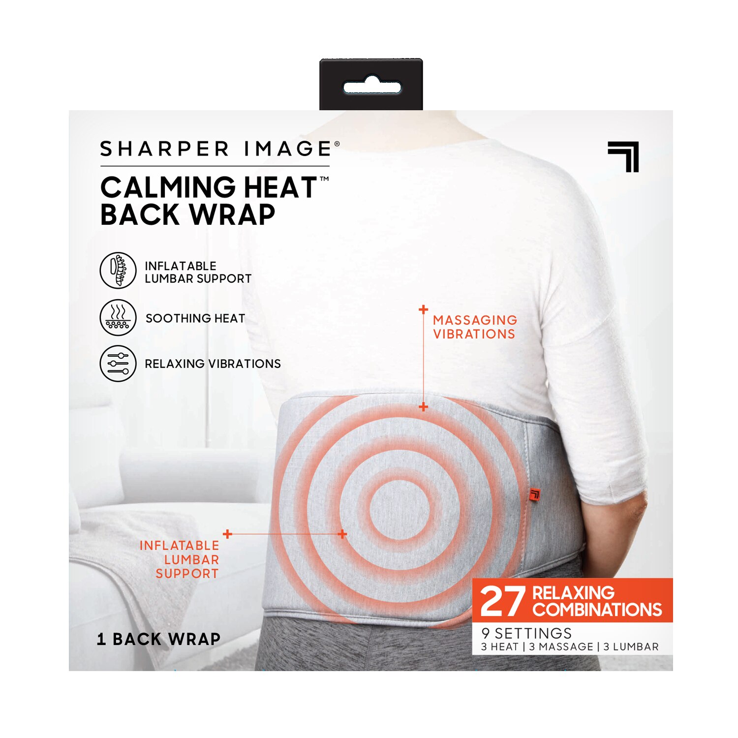 Sharper Image Calming Heat Back Pad