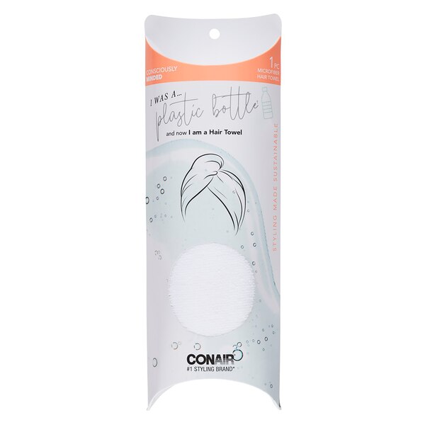 Conair Consciously Minded Microfiber Hair Towel, White