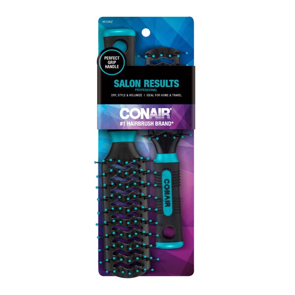 Conair Salon Results Vent Hair Brushes, Assorted Colors, 2 CT