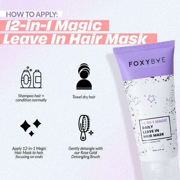Foxybae 12-in-1 Magic Daily Leave-in Trial Size Hair Mask, 2 OZ