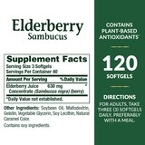 Nature's Bounty Elderberry Sambucus 630mg Softgels, 120 CT, thumbnail image 3 of 7