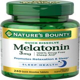 Nature's Bounty Melatonin Tablets 3mg, 240CT, thumbnail image 1 of 3
