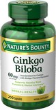 Nature's Bounty Ginkgo Biloba Capsules 60mg, 200 CT, thumbnail image 1 of 1