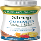 Nature's Bounty Sleep Complex 3 mg Melatonin/200 mg L-Theanine Gummies, 60CT, thumbnail image 1 of 1