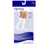 Sigvaris Specialty Men's Diabetic Compression Socks, White, 18-25mmHg, thumbnail image 1 of 3