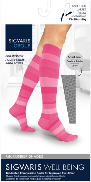 SIGVARIS Women's MICROFIBER SHADES SOCKS 143 Calf 15-20mmHg