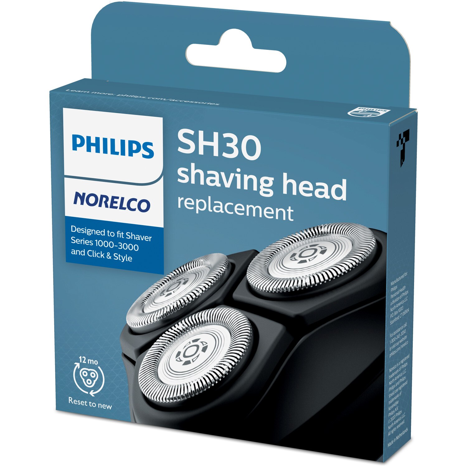 Philips Norelco SH30 Shaving Head Replacement for Series 1000-3000 and Click & Style