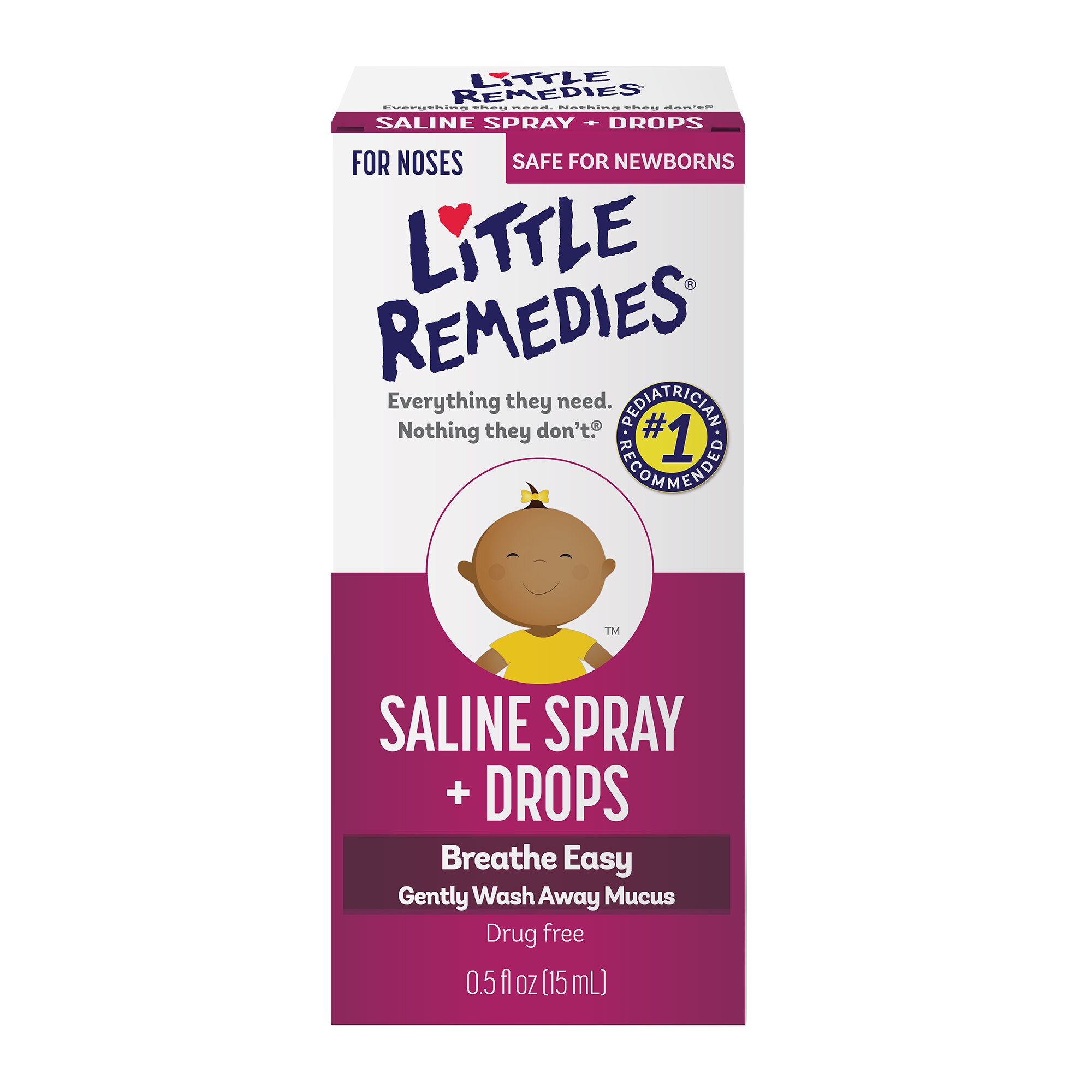 Little Remedies Saline Spray and Drops, Safe for Newborns image.