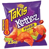 Takis Fuego Kettlez Hot Chili Pepper & Lime Flavored Spicy Kettle-Cooked Potato Chips, 2.5 oz, thumbnail image 1 of 6