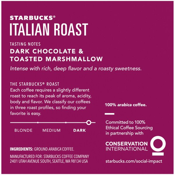 Starbucks Italian Roast K-Cup Pods, 10 ct, 4.1 oz