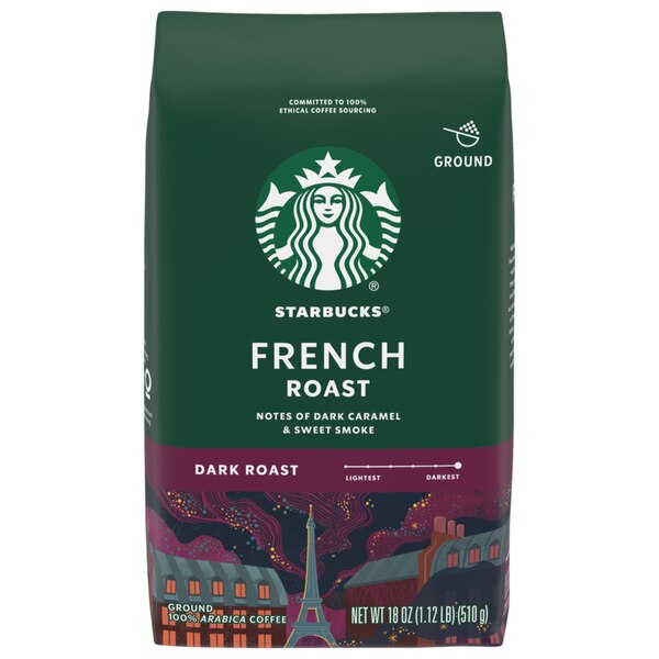 Starbucks Ground Coffee, French Roast Dark, 18 oz