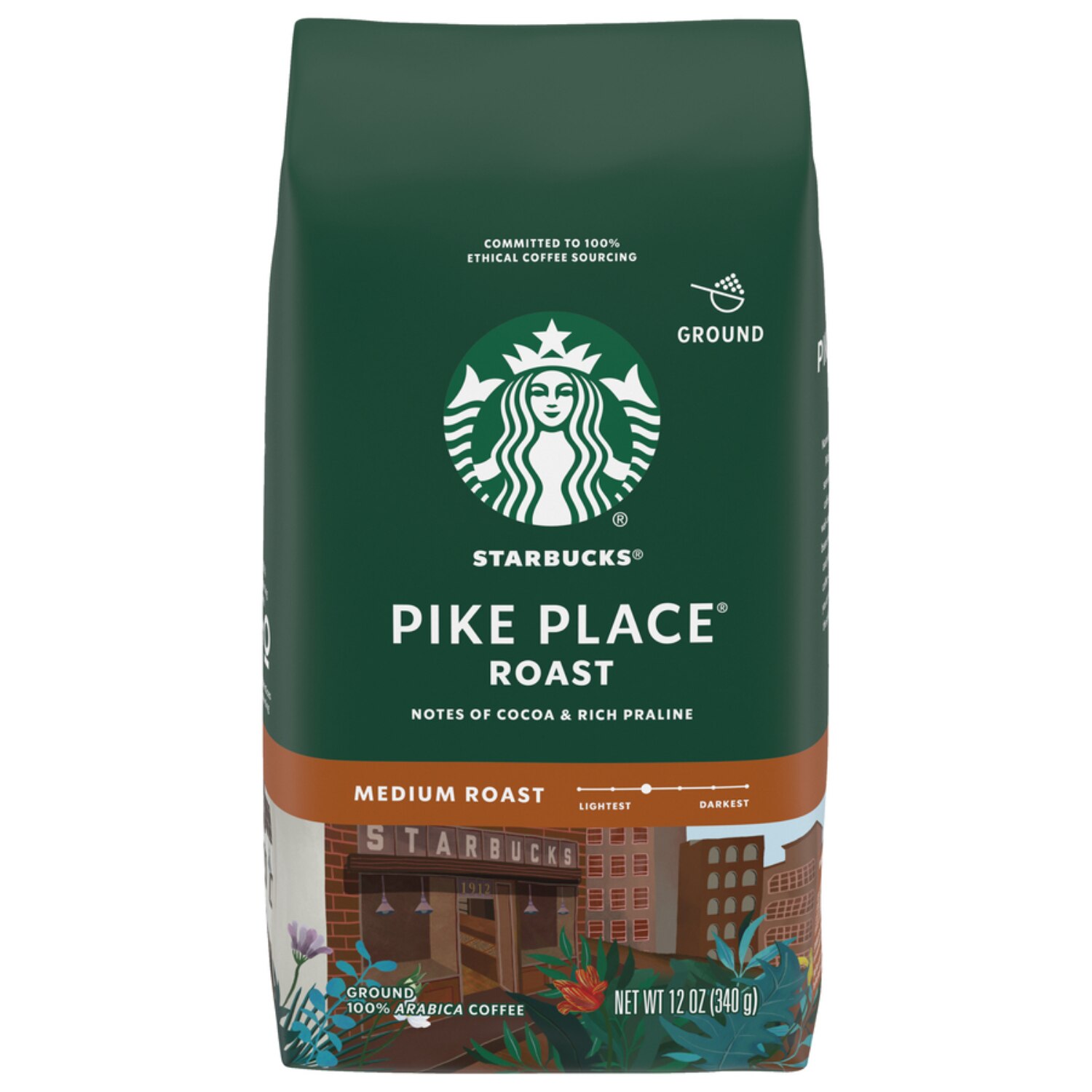 Starbucks Pike Place Roast Ground Coffee, 12 oz