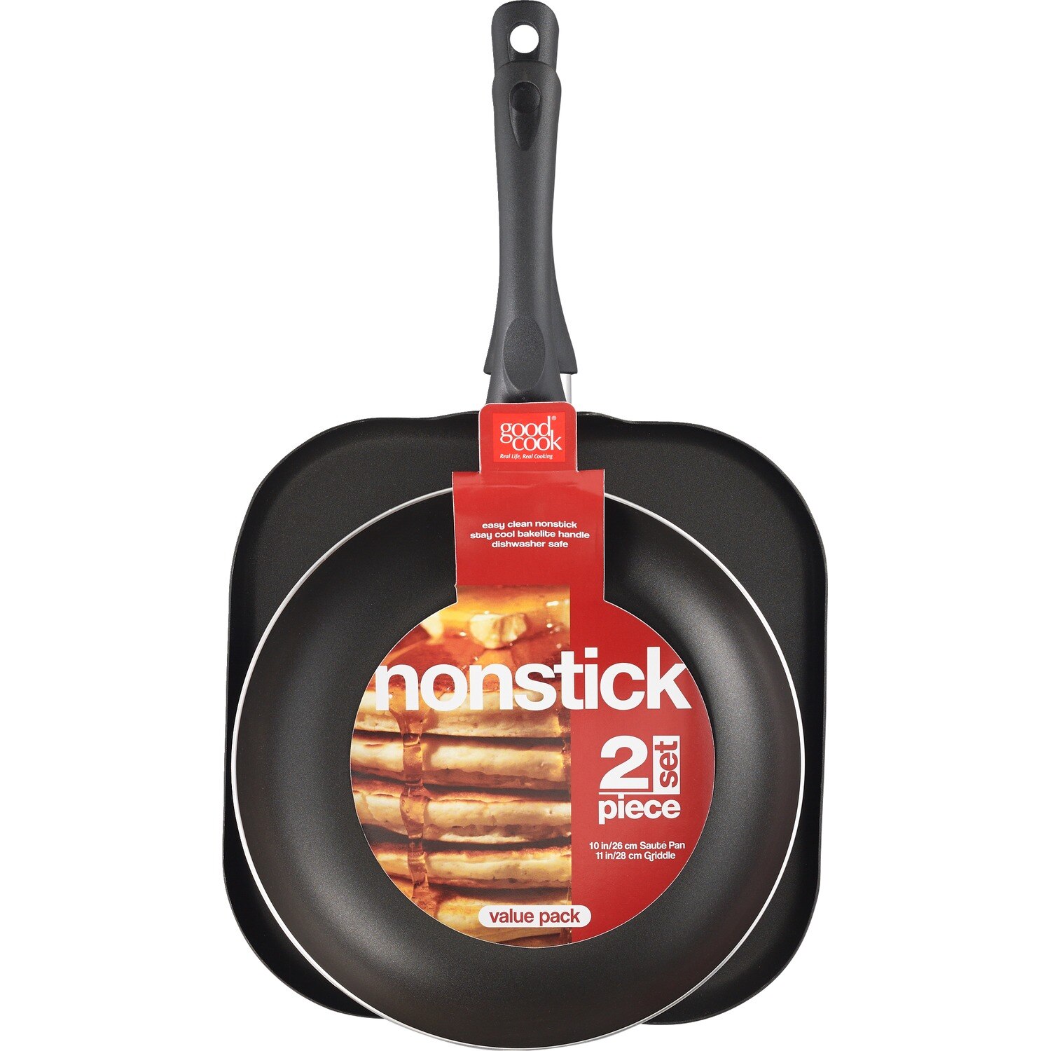 Good Cook Nonstick 2 Piece Set Saute & Griddle Pan image.