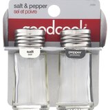 Good Cook Salt & Pepper Set Genuine Glass with Stainless Steel Caps, thumbnail image 1 of 2