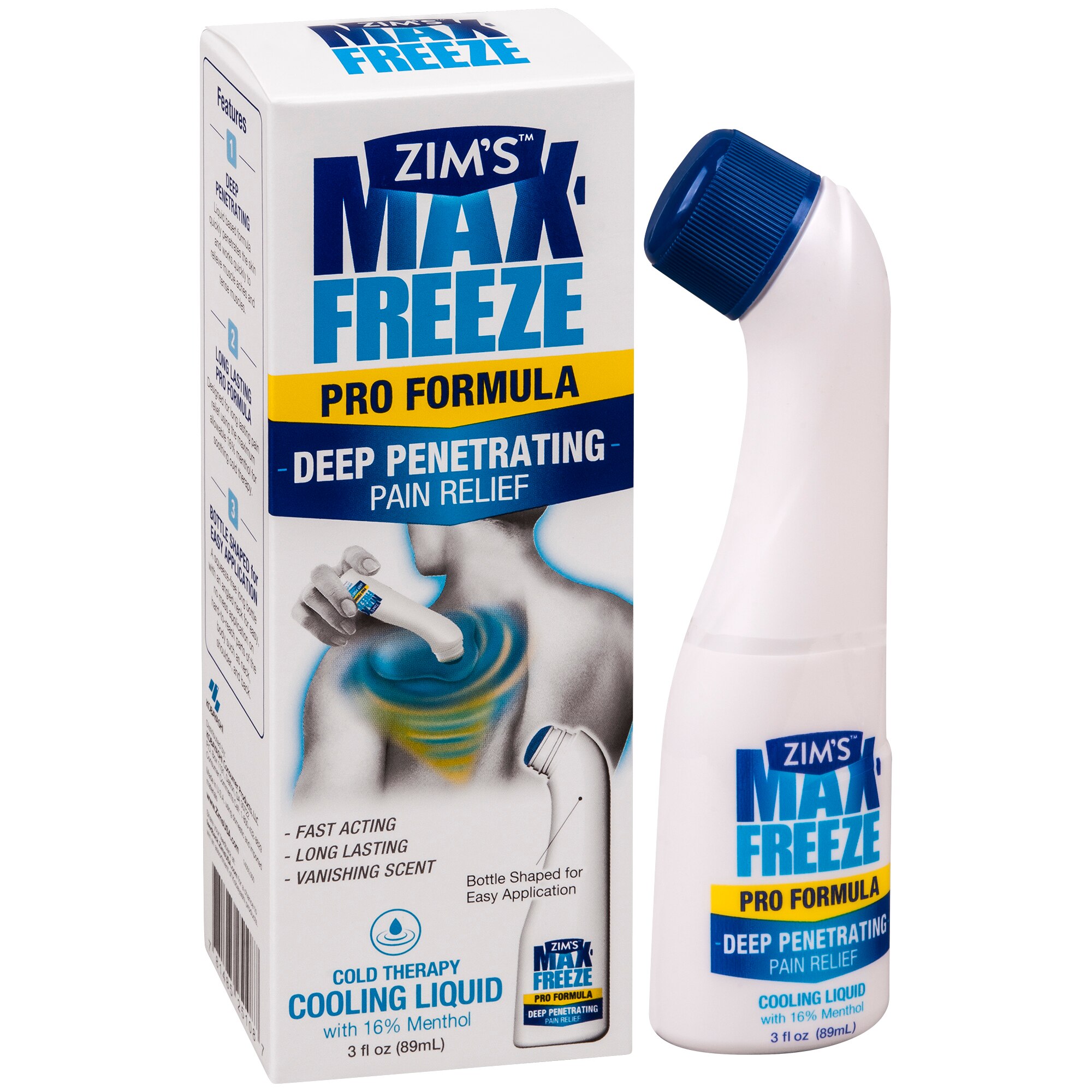 Zim's Max-Freeze Pro Formula Pain Relief Cooling Liquid, 3 FL OZ image.