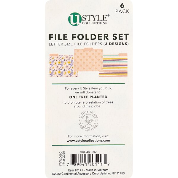 Caliber File Folder Set (Letter Size) Assorted Styles, 6 CT