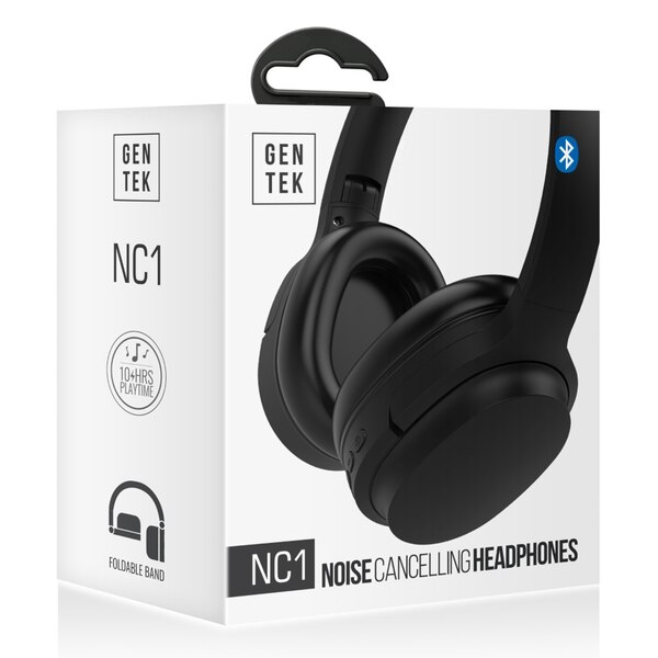 GENTEK NC1 Noise Cancelling Headphones, Black