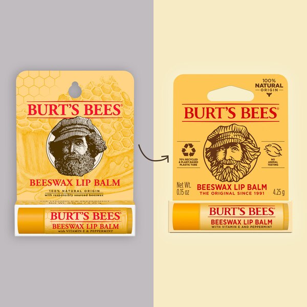 Burt's Bees 100% Natural Moisturizing Lip Balm, Original Beeswax with Vitamin E & Peppermint Oil