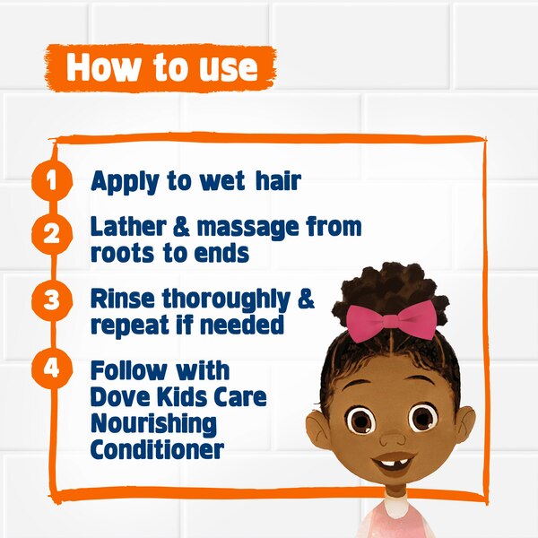 Dove Kids Care Nourshing Shampoo for Culry Hair, Coconut Oil and Shea Butter, 17.5 Fl Oz