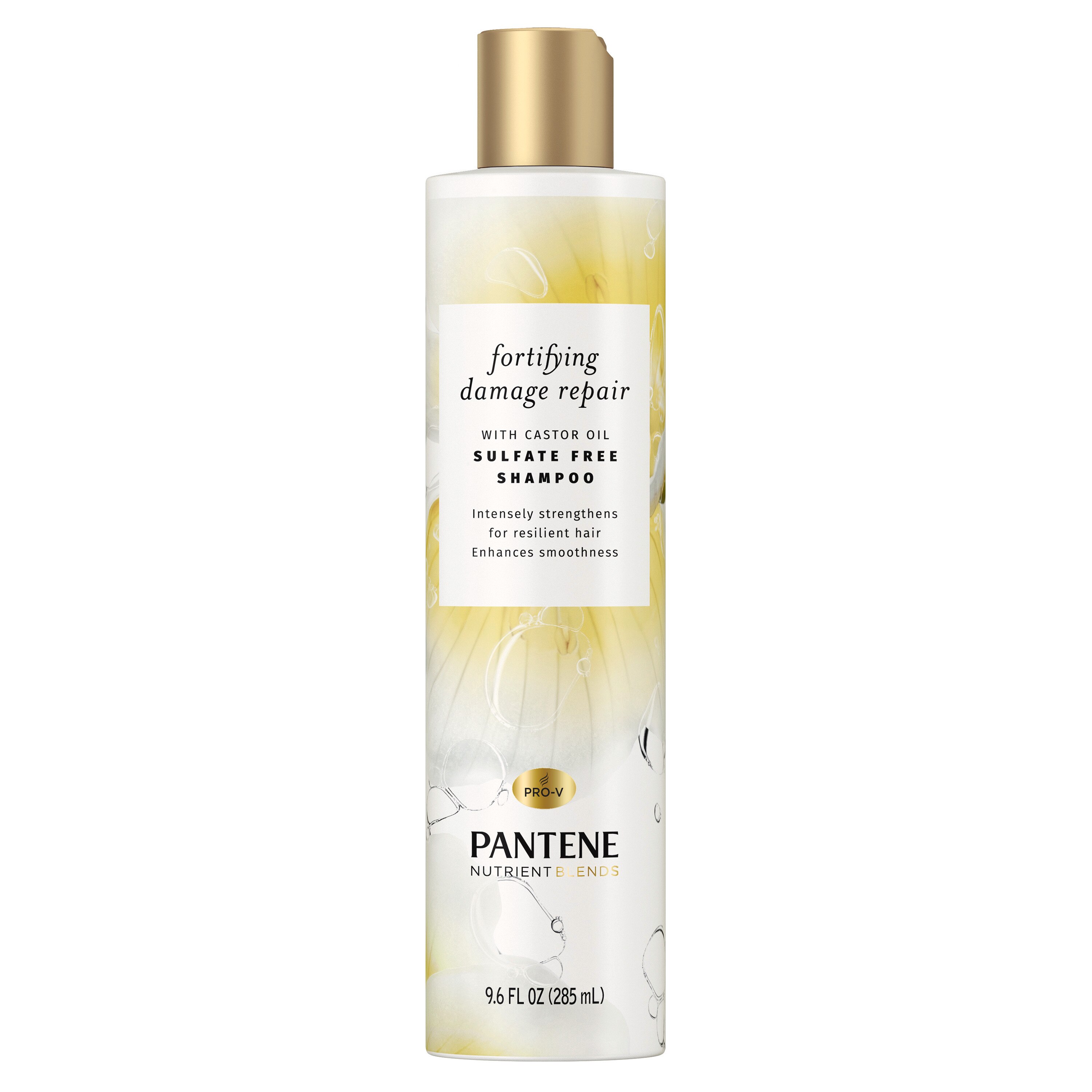 Pantene Nutrient Blends Strengthening Damage Repair Shampoo with Castor Oil, 9.6 OZ