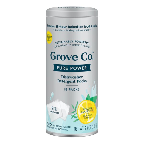 Grove Co. Pure Power Dishwasher Detergent Packs, 18 ct