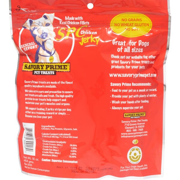 Savory Prime Chicken Breast Fillets Chicken Jerky for Dogs, 16 OZ