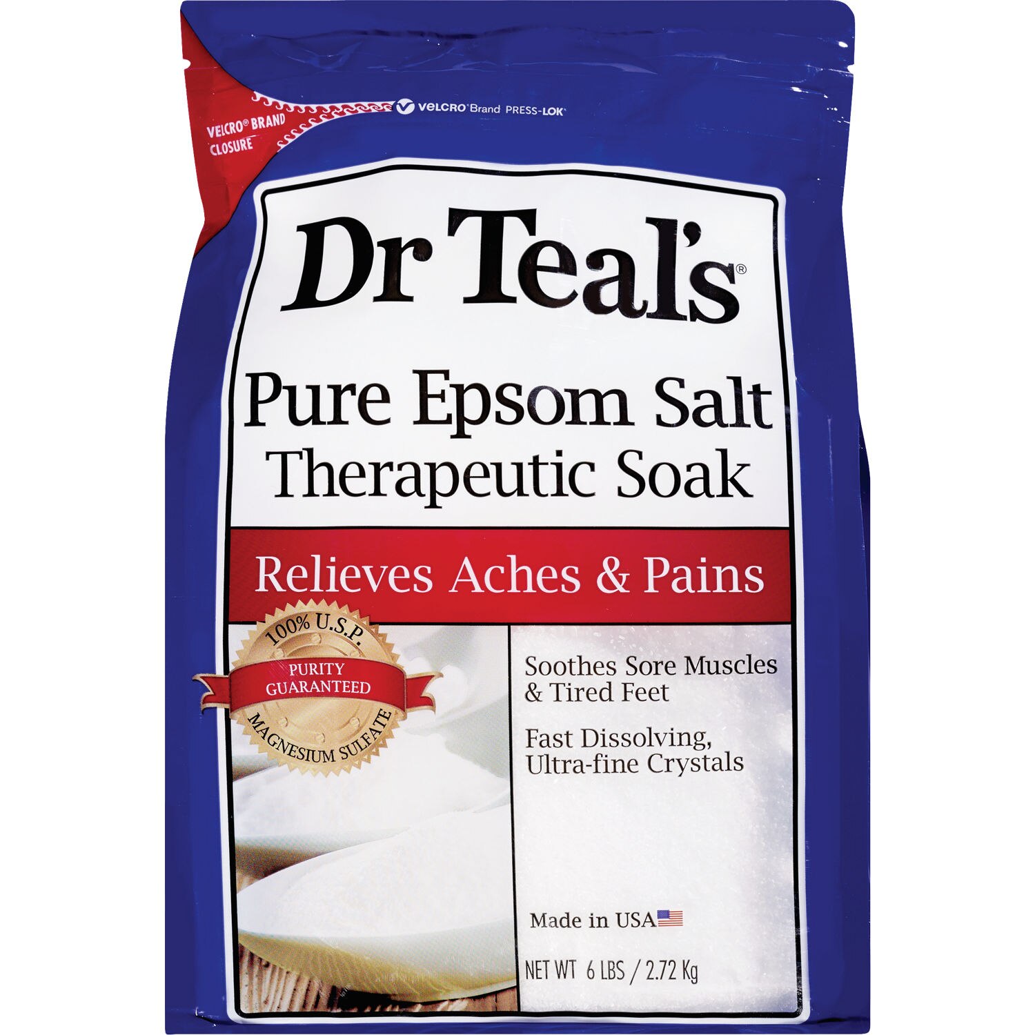 Dr. Teal's Pure Epsom Salt Therapeutic Soak, 96 OZ image.