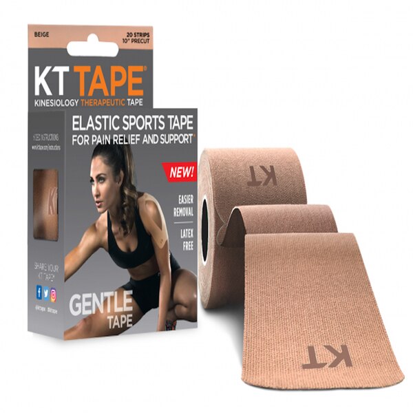 KT Tape Gentle Elastic Sports Tape, Beige, 20 CT