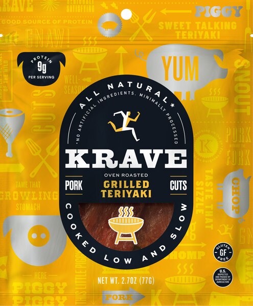 KRAVE Gourmet Pork Cuts, Grilled Teriyaki Flavor, 2.7 oz