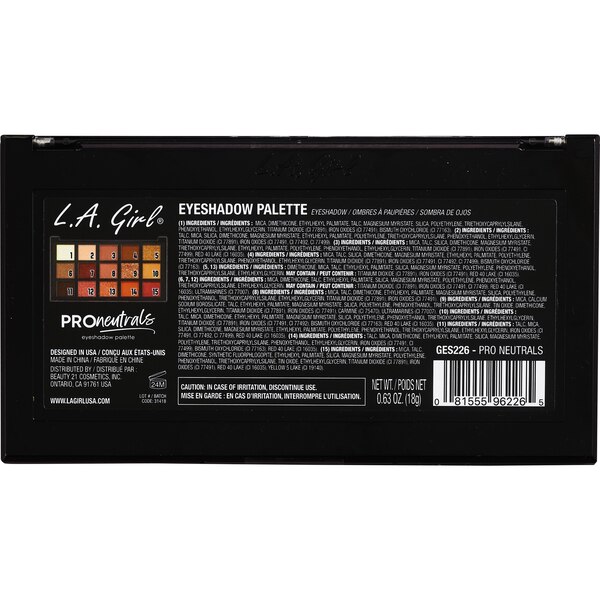 L.A. Girl Pro. 15-color Eyeshadow Palette
