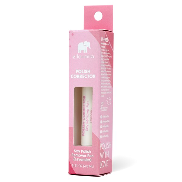 ella+mila Polish Corrector Lavender Soy Remover Pen, 0.14 OZ