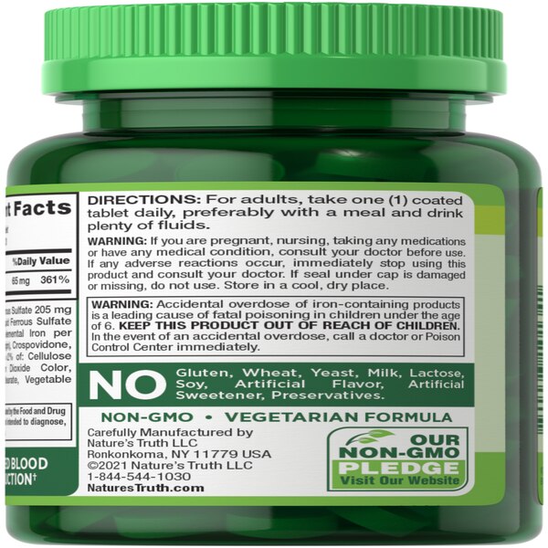 Nature's Truth Ferrous Sulfate Iron 65 mg