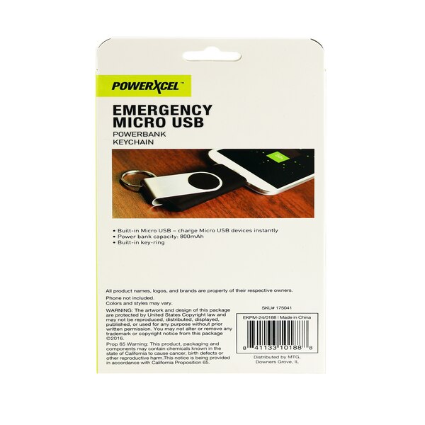 PowerXcel Emergency Keychain Powerbank Micro