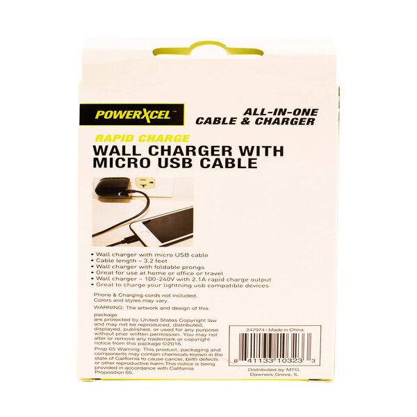 Powerxcel Wall Charger with  Micro USB cable