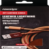 PowerXcel Lightning Leather Cable - Saddle Color, thumbnail image 1 of 2