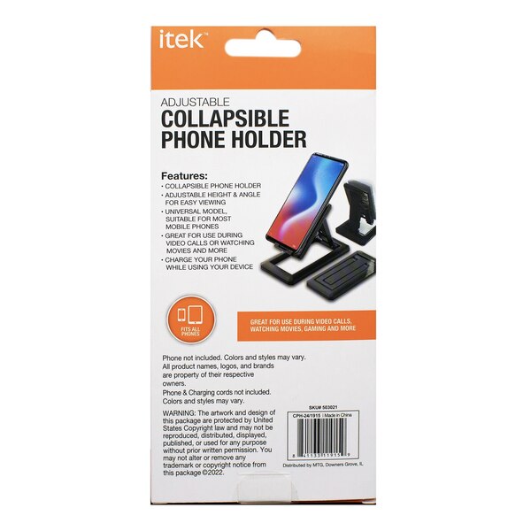 Itek Adjustable Collapsible Phone Holder
