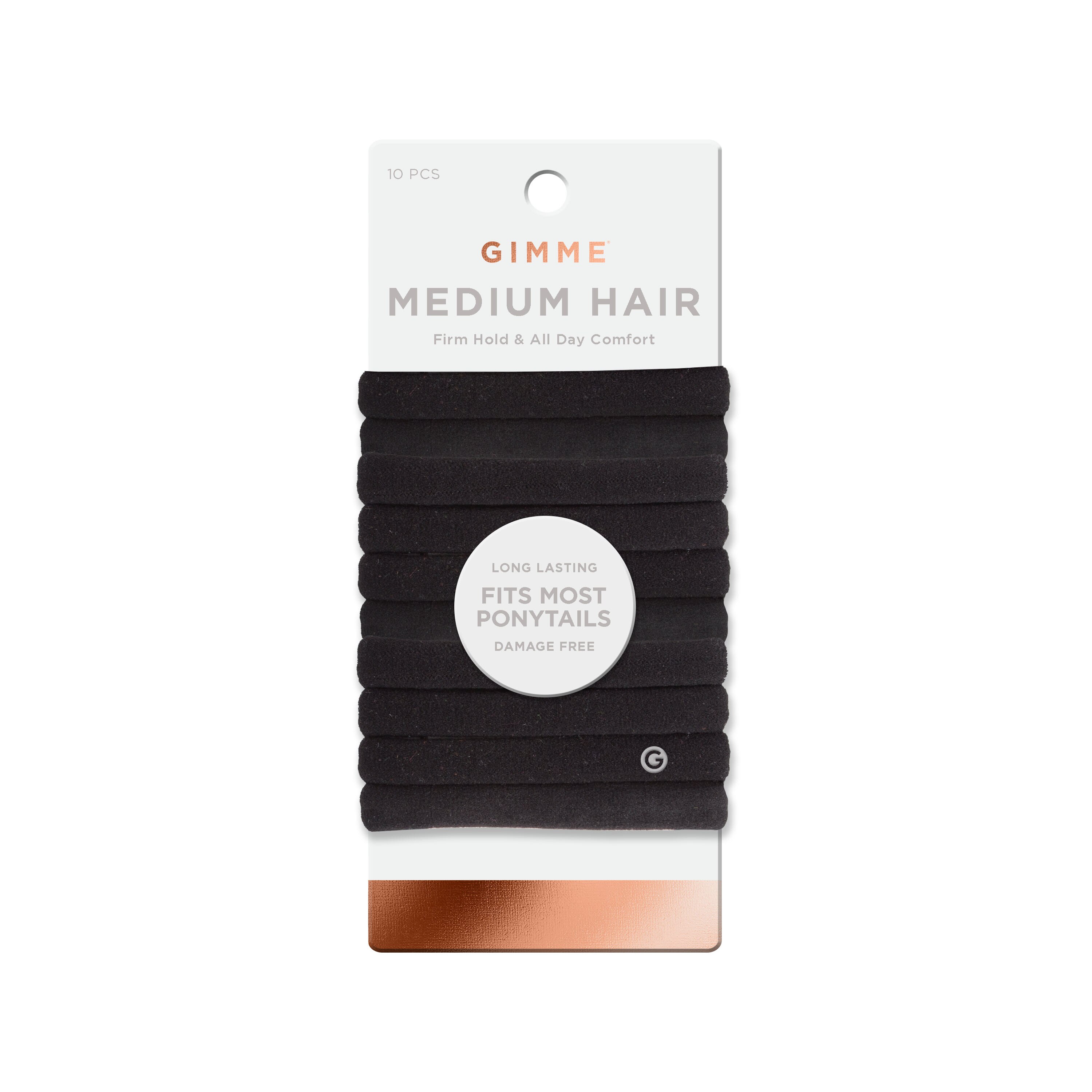 Gimme Medium Hair Elastics, Black, 10 CT