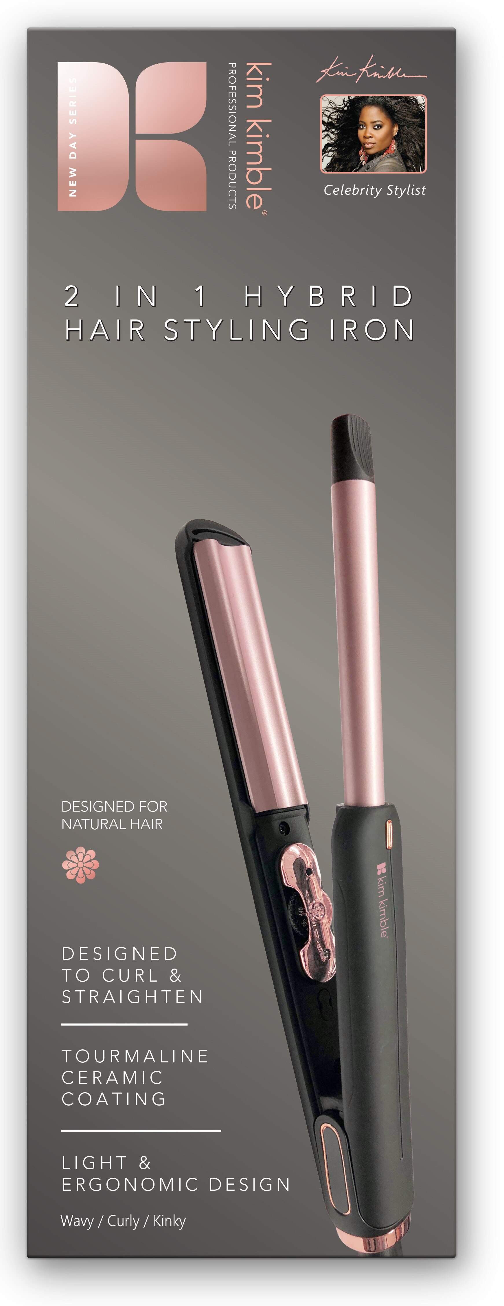 Kim Kimble 2-in-1 Hybrid Styling Hair Waver & Curling Iron