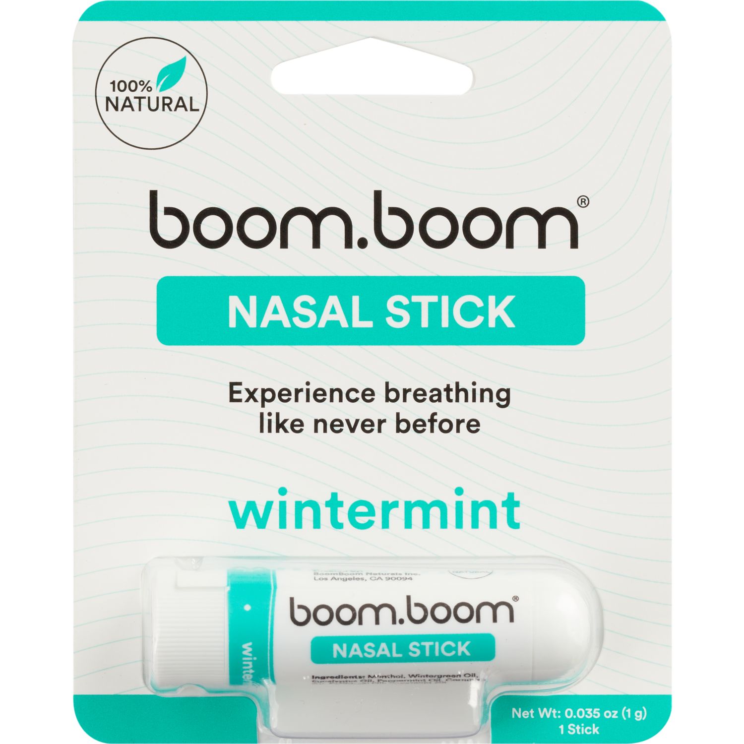 BoomBoom Naturals Nasal Stick, Wintermint image.