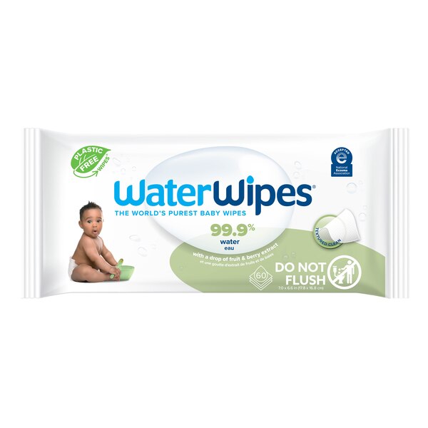 WaterWipes Plastic-Free Textured Clean, Toddler & Baby Wipes, 99.9% Water Based, Sensitive