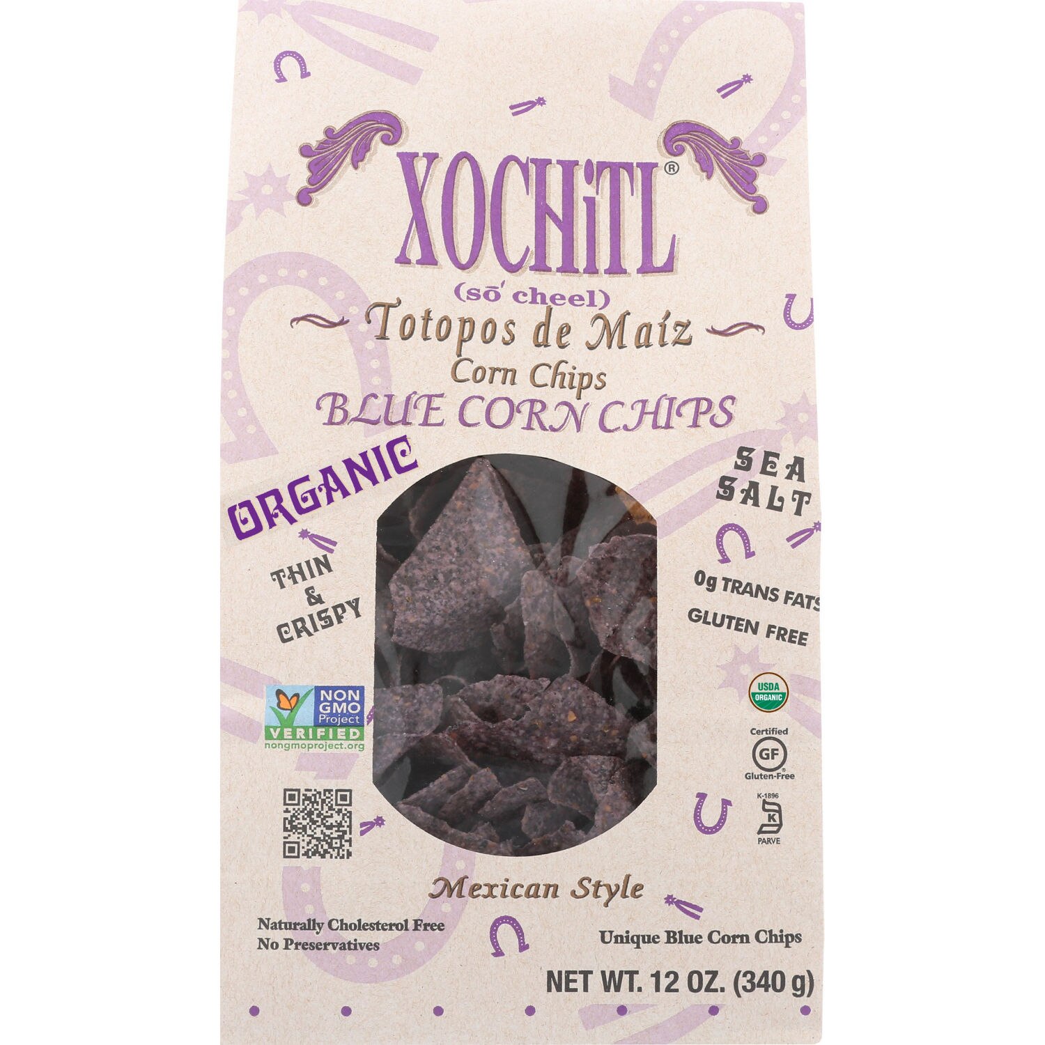Xochitl Premium Blue Corn Chips, 12 oz image.