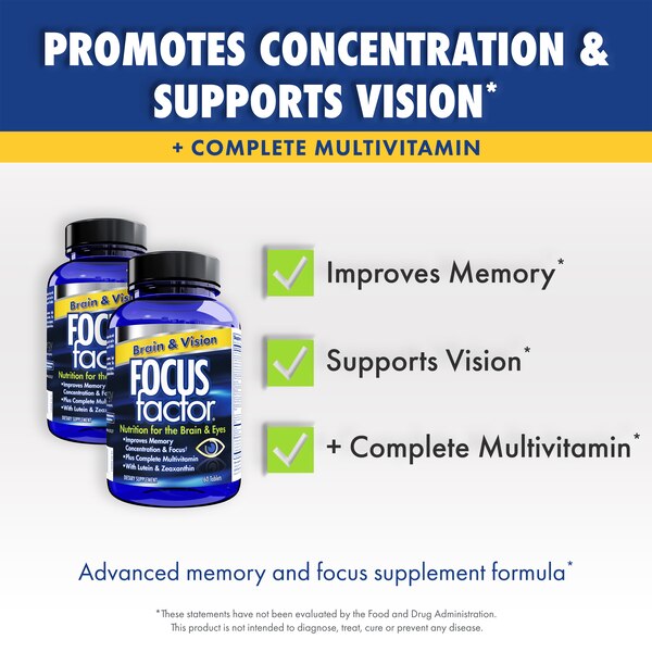 Focus Factor Nutrition for the Brain & Eyes Plus Multivitamin Tablets, 60 CT