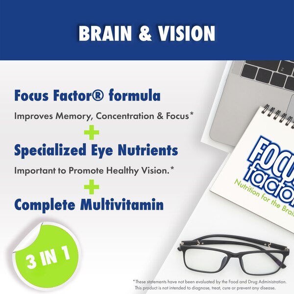 Focus Factor Nutrition for the Brain & Eyes Plus Multivitamin Tablets, 60 CT