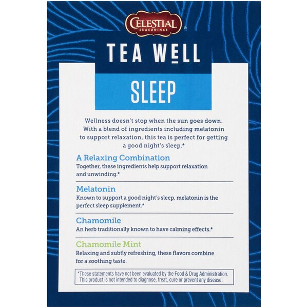 Celestial Seasonings Tea Well Chamomile Mint Sleep Caffeine Free Tea Bags, 12 ct