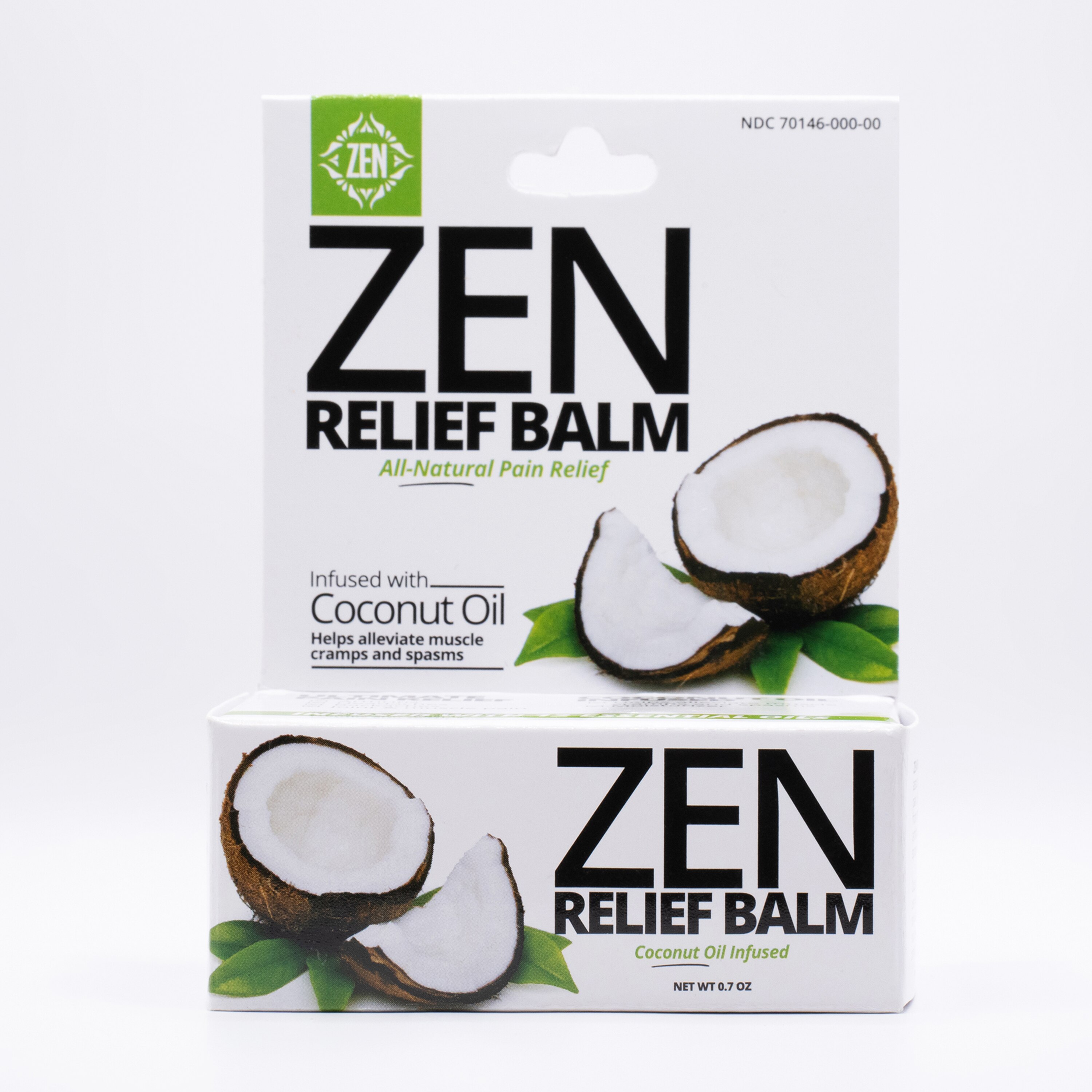 Zen Relief Balm with Coconut Oil, 0.7 OZ image.